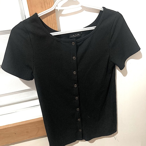 COPY - COPY - SANDRA VENDITTI MILAN - Short sleeve snap button henley tee - Wom… - Picture 6 of 6